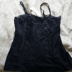 Aina Be black lace trim camisole M